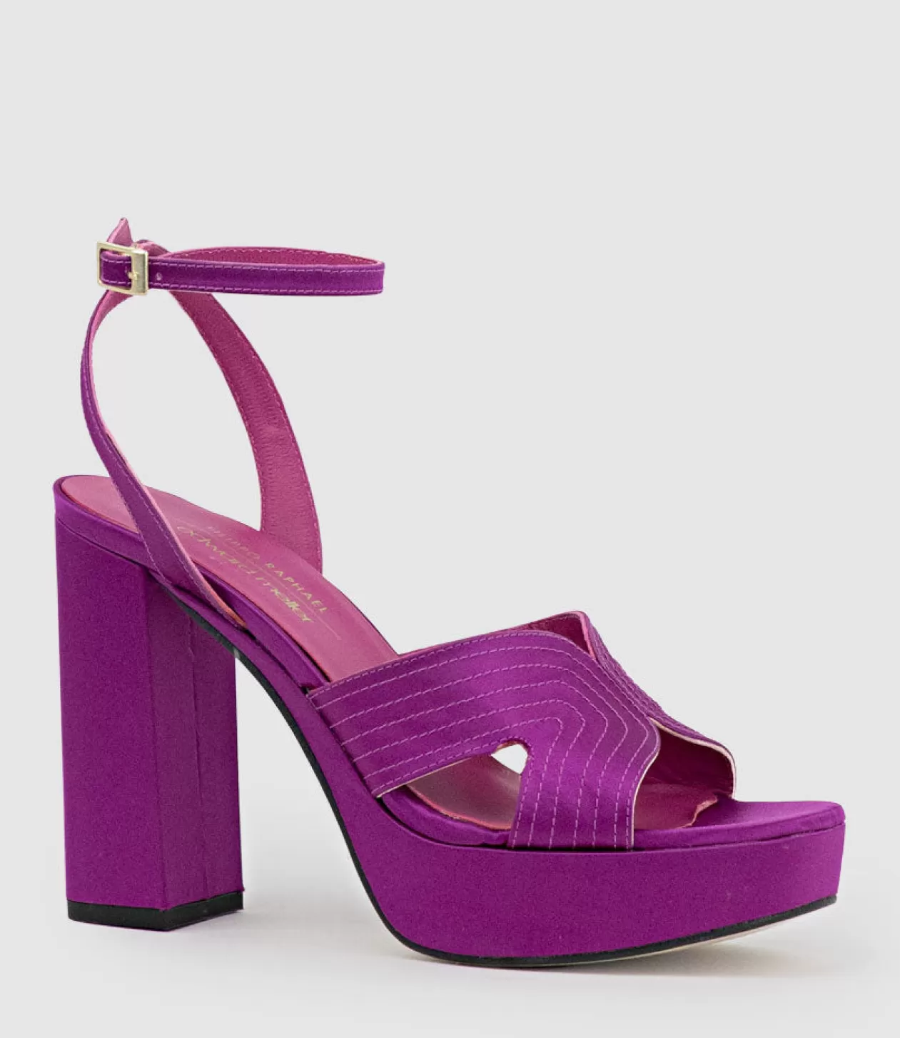 Edward Meller Platform Sandals<Rosalia100 Stitched Detail Platform Sandal In Magenta Satin