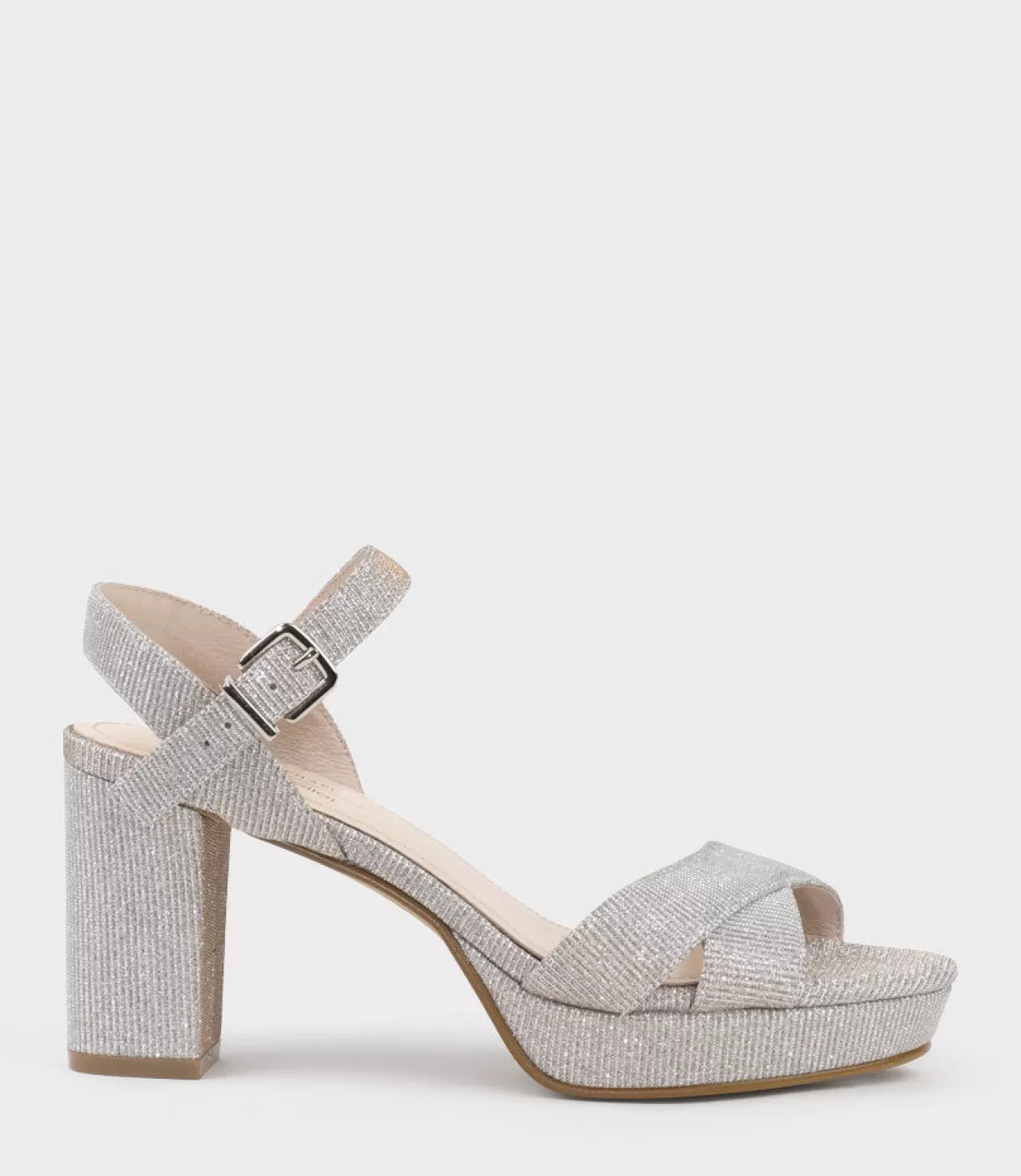 Edward Meller High Heel Sandals<Rowan80 Asymmetrical Platform Sandal In Silver Ritz