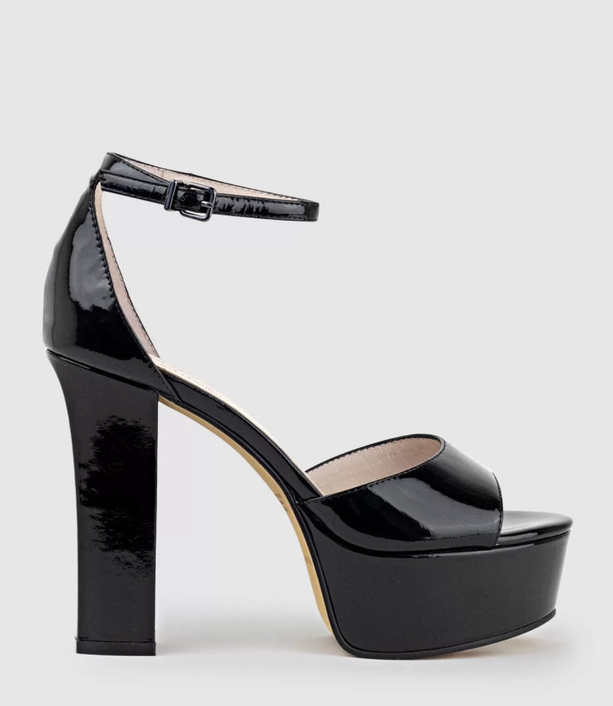 Edward Meller Platform Sandals<Roxy125 Open Toe Platform Sandal In Black Patent