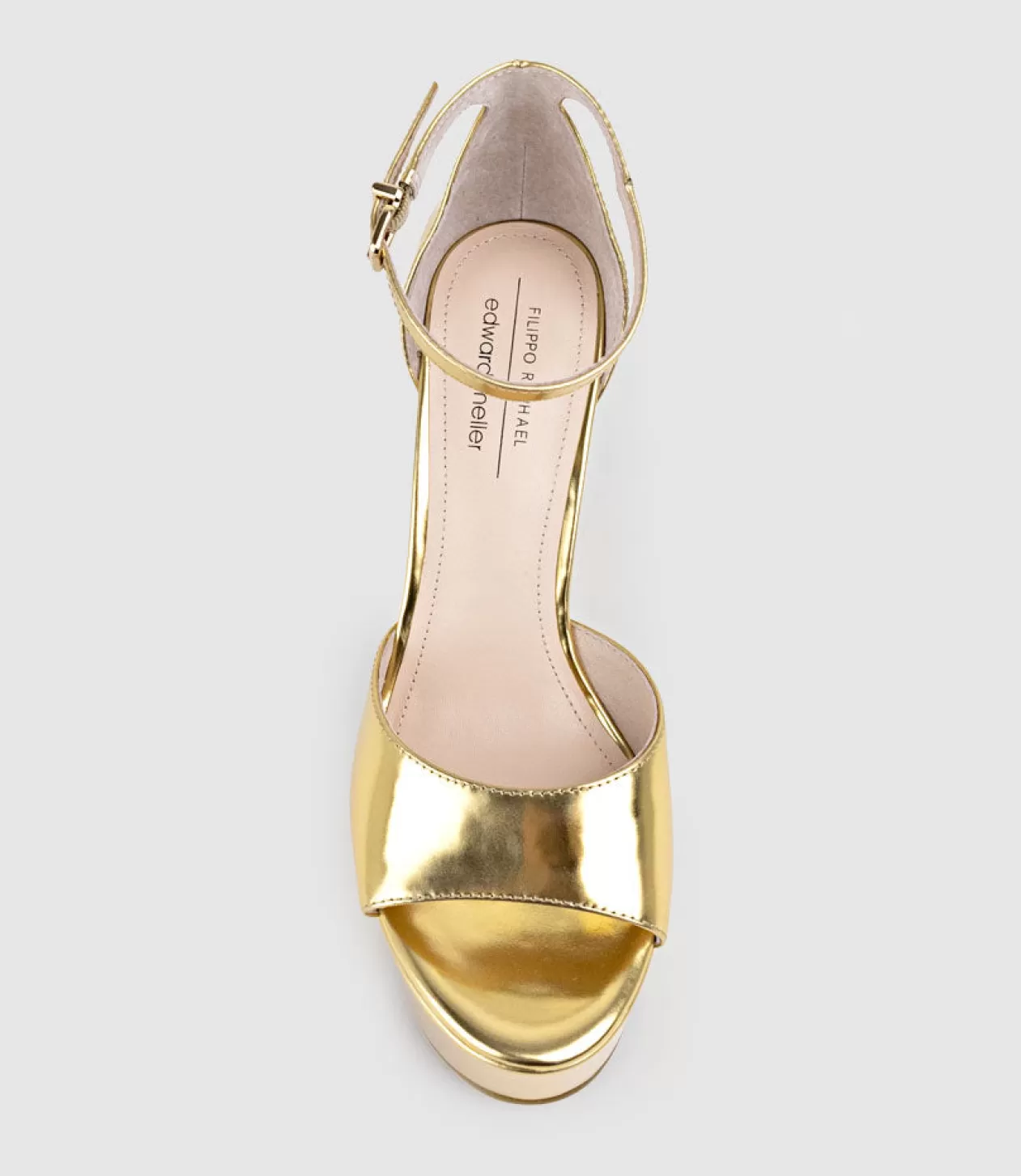 Edward Meller High Heel Sandals<Roxy125 Open Toe Platform Sandal In Gold Mirror