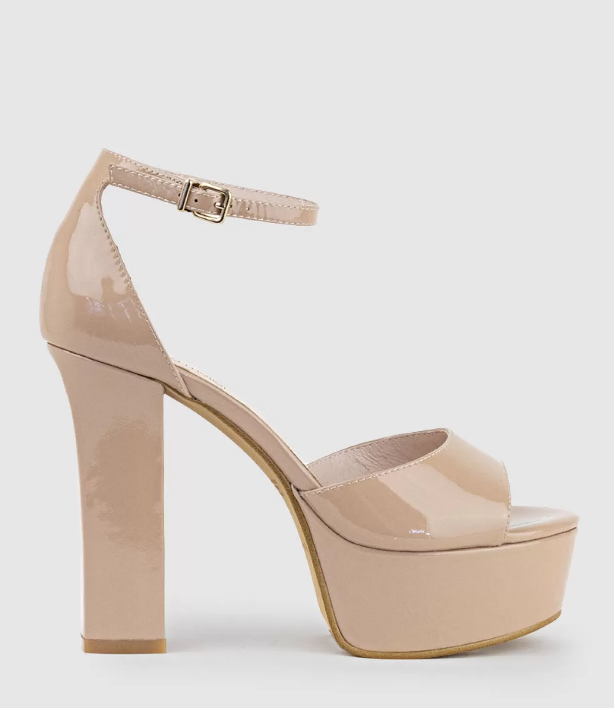 Edward Meller Platform Sandals<Roxy125 Open Toe Platform Sandal In Nude Patent