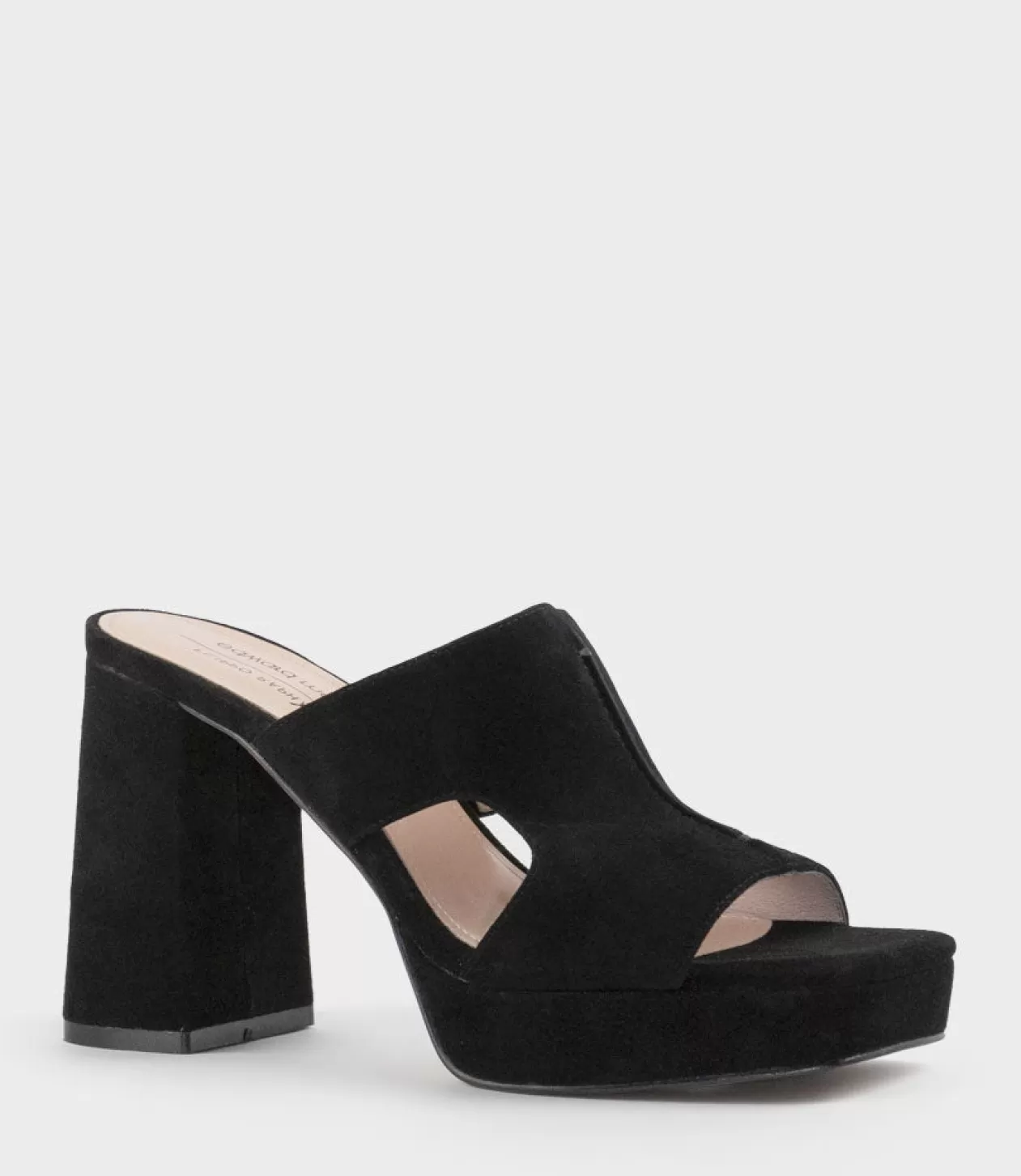 Edward Meller High Heel Sandals<Rylie95 Platform Slide With Cut-Out In Black Suede