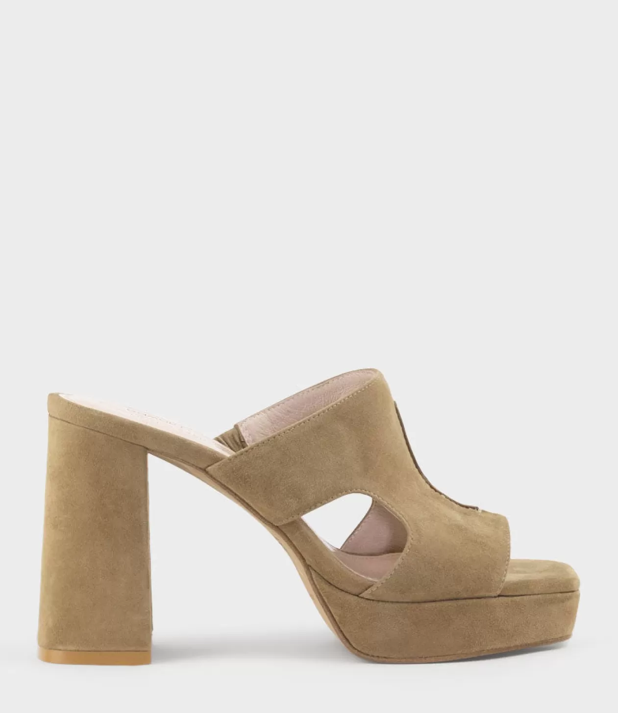 Edward Meller Platform Sandals<Rylie95 Platform Slide With Cut-Out In Camel Suede