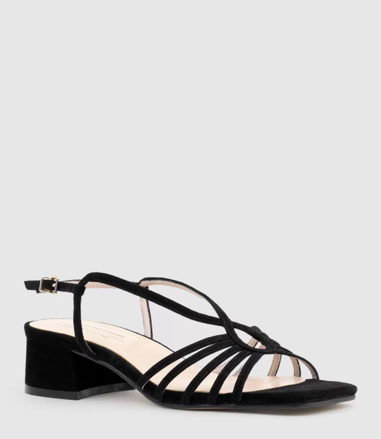 Edward Meller Low Sandals<Sama35 Strappy Sandal In Black Suede