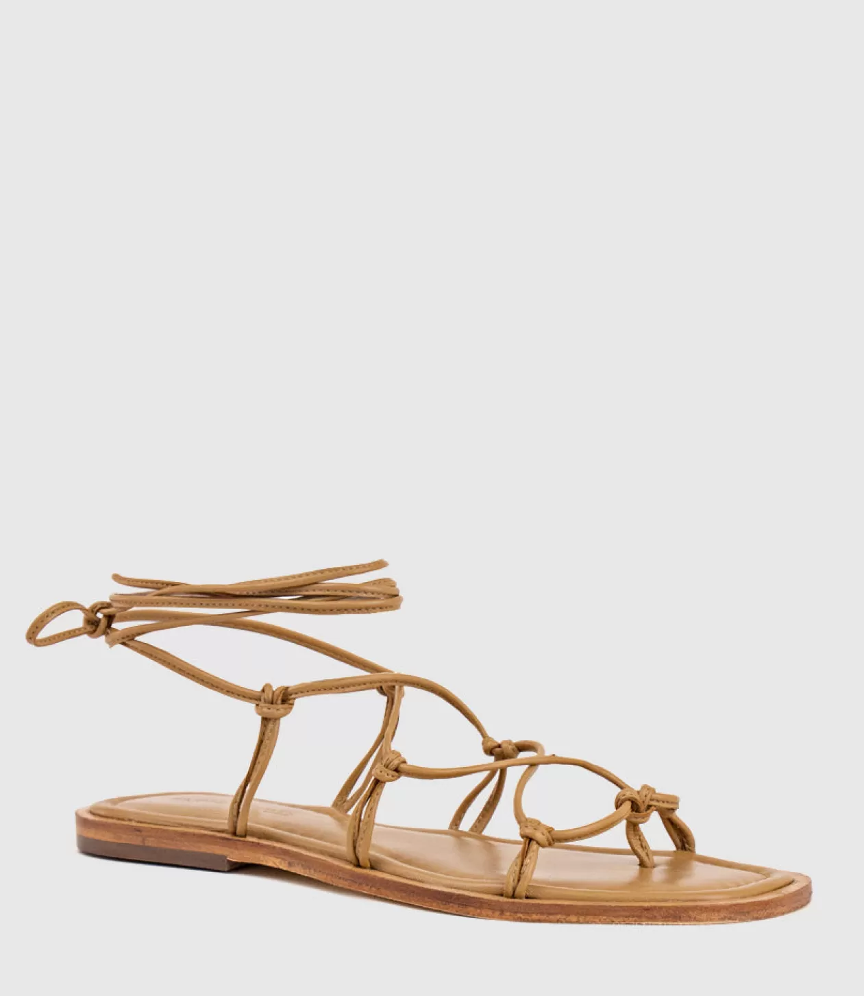 Edward Meller Low Sandals<Samilla Sandal With Knotted Ankle Tie In Natural