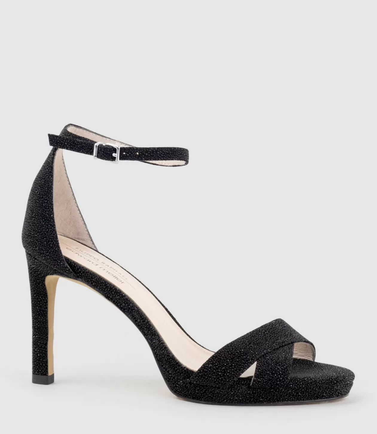 Edward Meller High Heel Sandals<Santo90 Asymmetrical Platform Sandal In Black Speckle