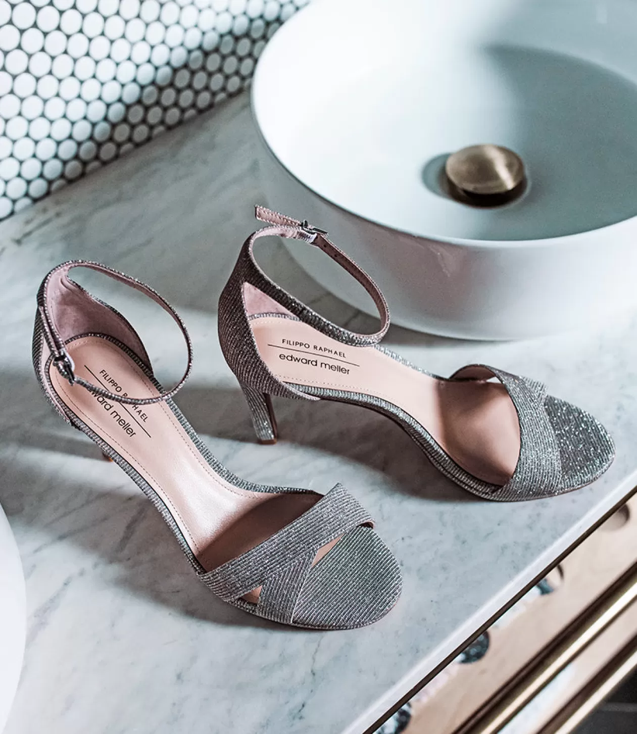 Edward Meller High Heel Sandals<Santo90 Asymmetrical Platform Sandal In Silver Ritz