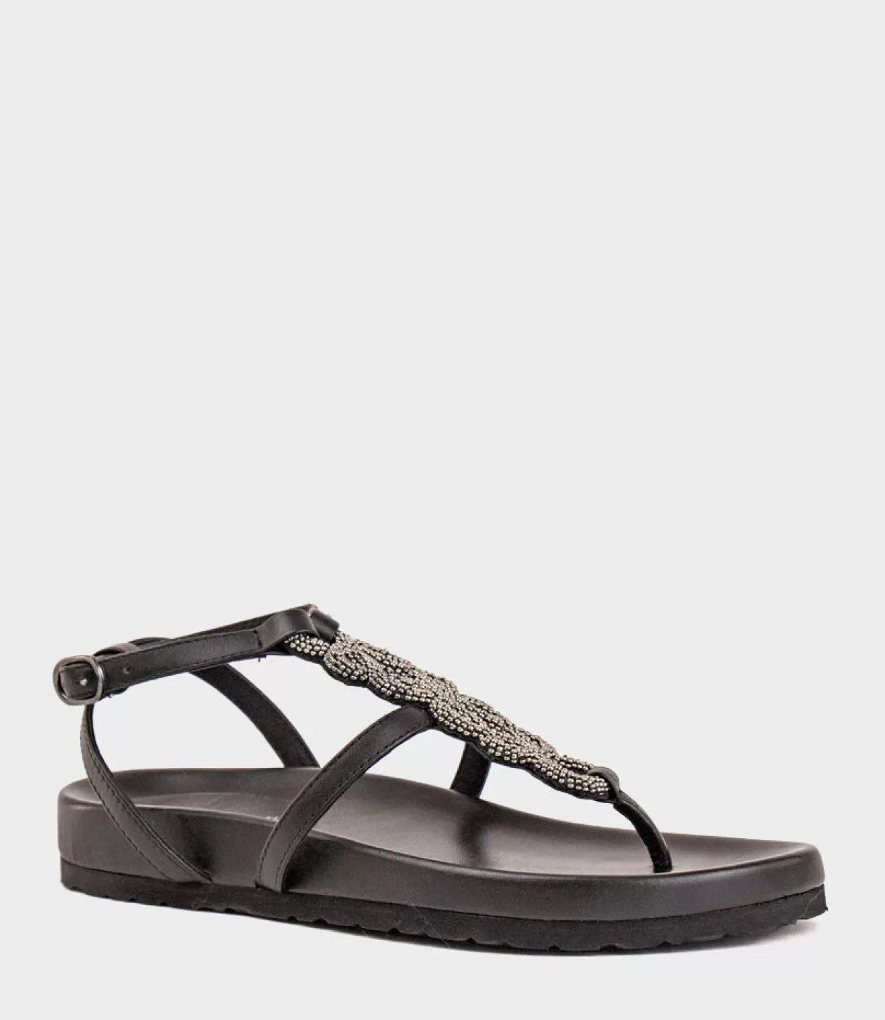 Edward Meller Low Sandals<Saria Embroidered Sandal On Footbed In Black