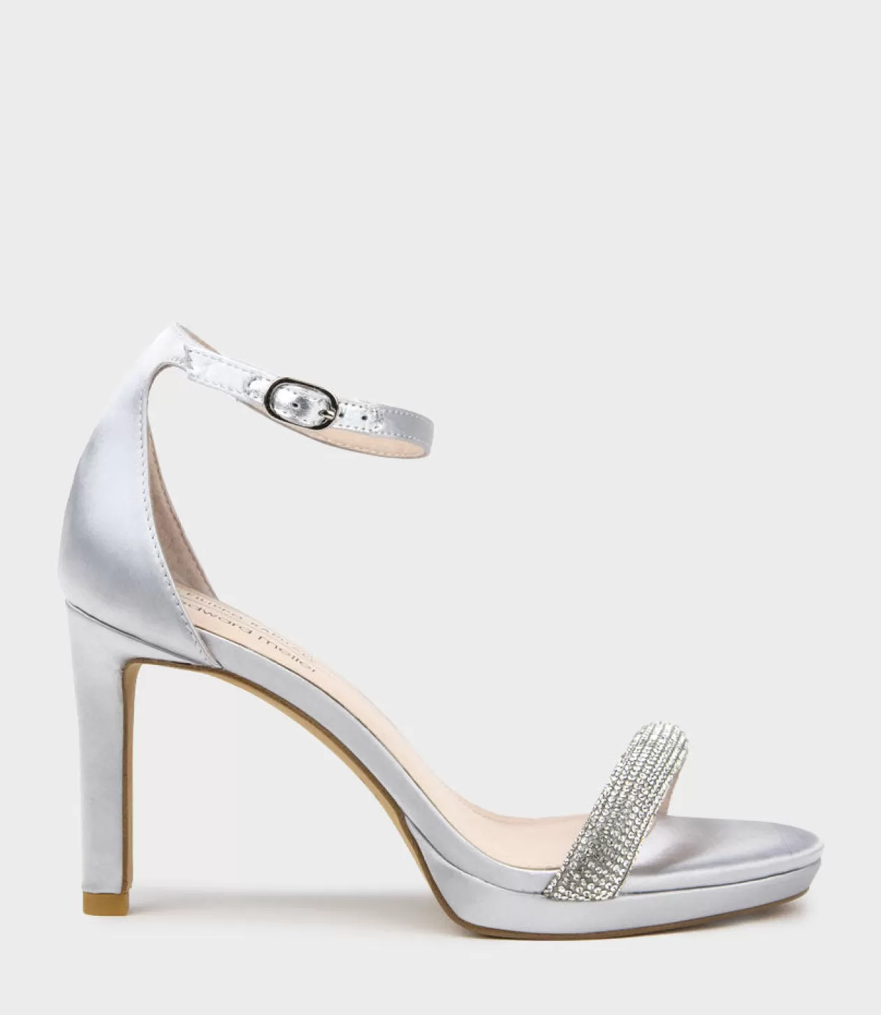 Edward Meller Platform Sandals<Satina90 Diamond Band Sandal Platform Sandal In Silver Satin