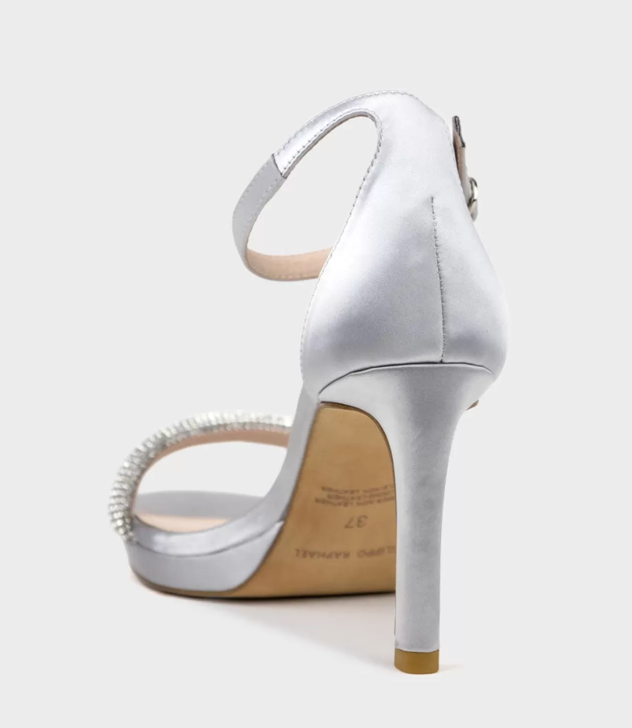Edward Meller Platform Sandals<Satina90 Diamond Band Sandal Platform Sandal In Silver Satin