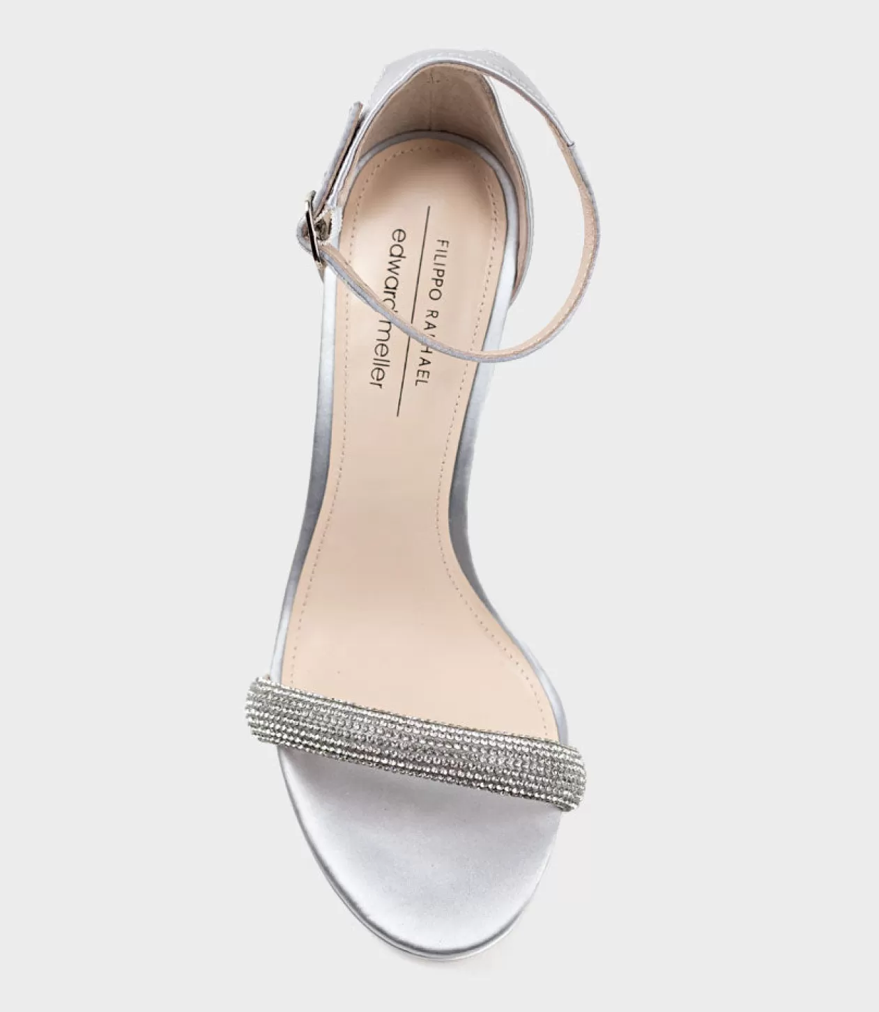 Edward Meller Platform Sandals<Satina90 Diamond Band Sandal Platform Sandal In Silver Satin