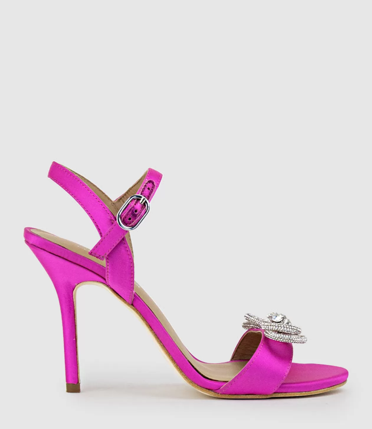 Edward Meller High Heel Sandals<Serene100 Sandal With Crystal Bow In Hot Pink Satin