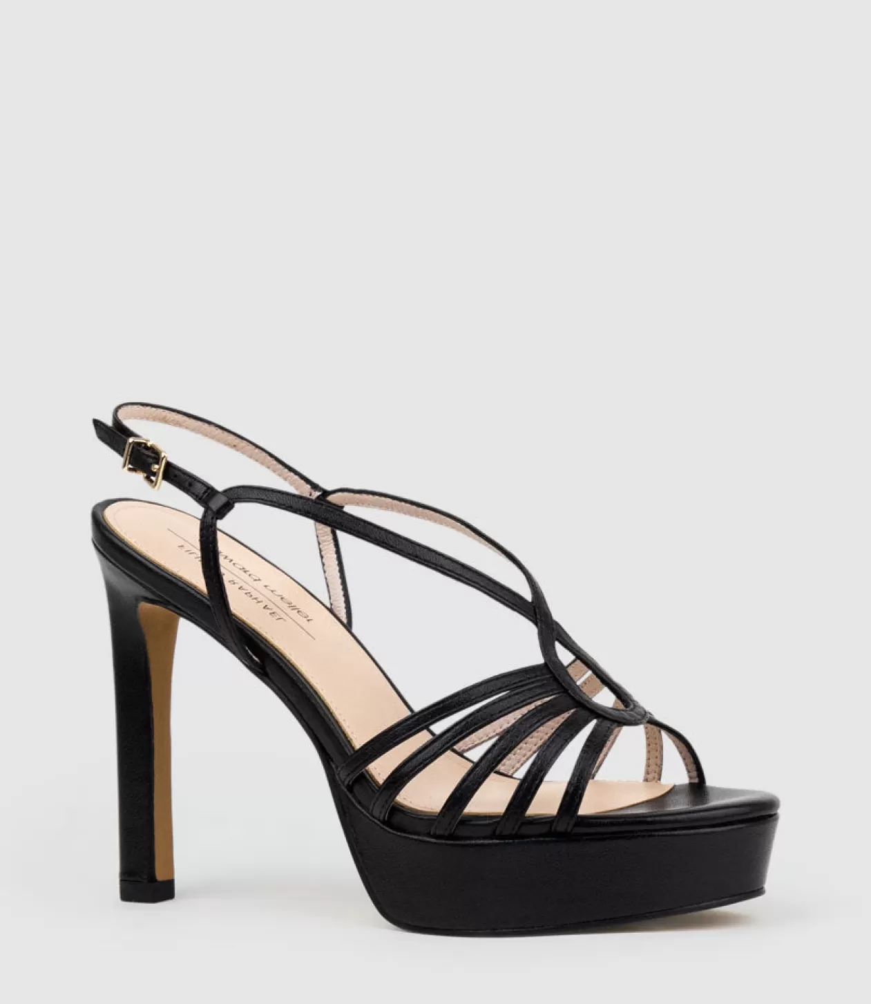 Edward Meller High Heel Sandals<Sienna110 Strappy Platform Sandal In Black