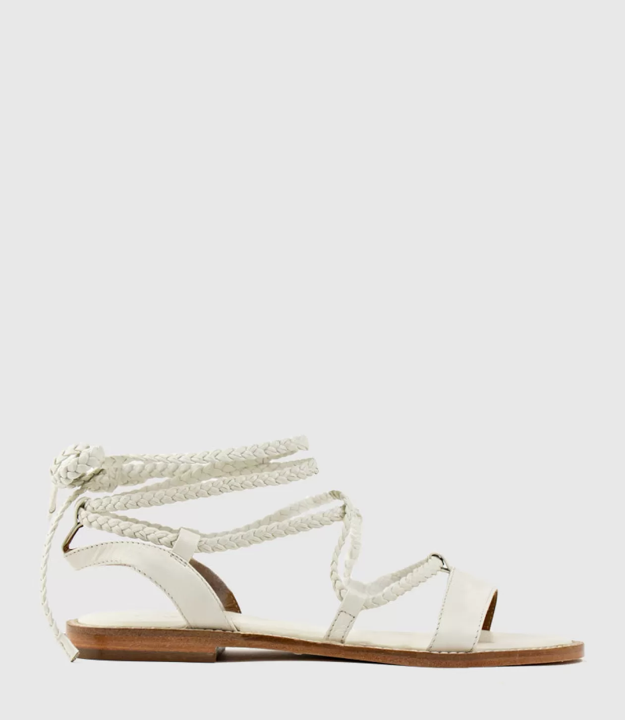 Edward Meller Low Sandals<Sion Sandal With Woven Ankle Tie In White