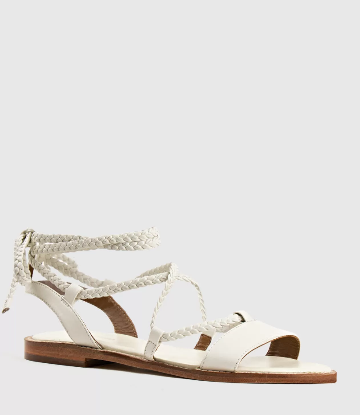 Edward Meller Low Sandals<Sion Sandal With Woven Ankle Tie In White