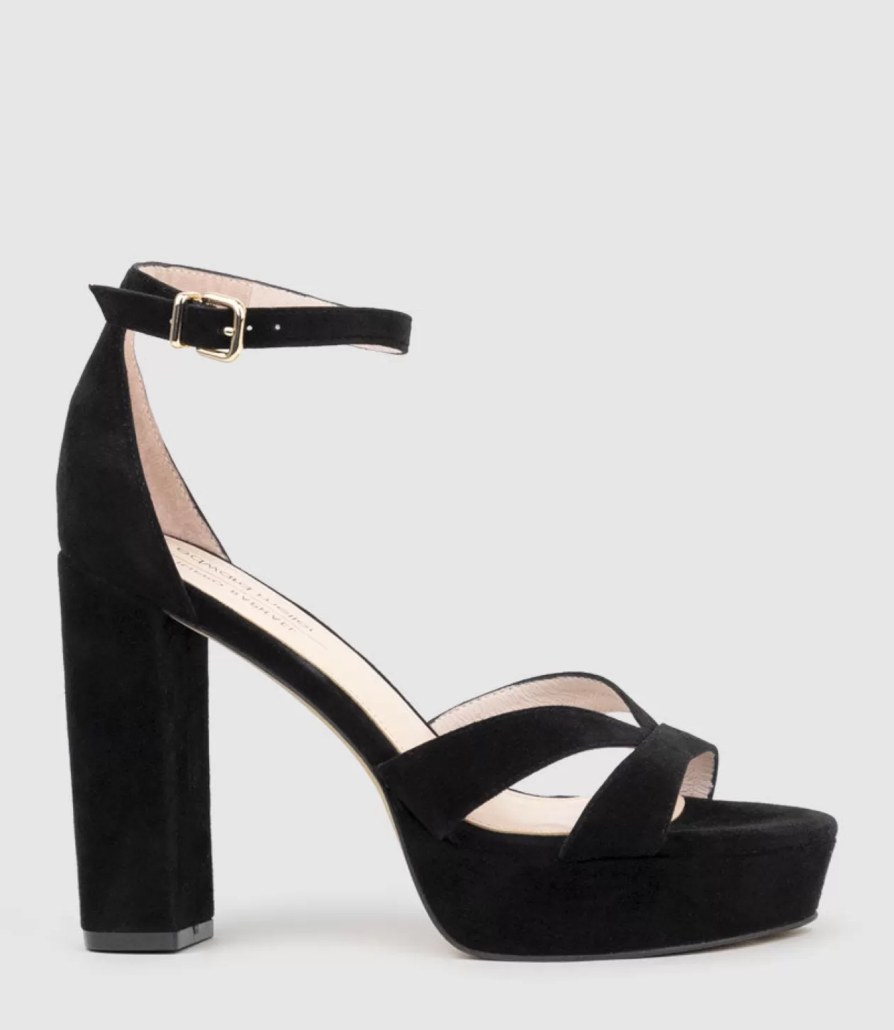 Edward Meller High Heel Sandals<Sloane110 Platform Sandal In Black Suede