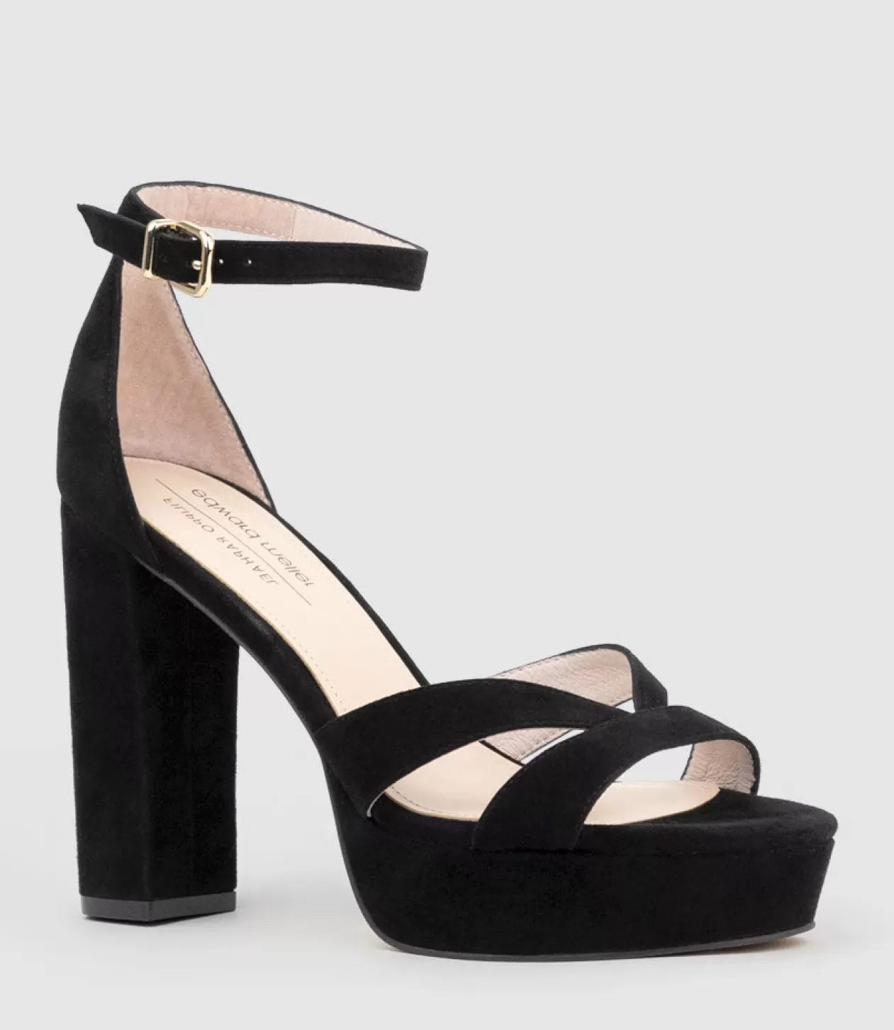 Edward Meller High Heel Sandals<Sloane110 Platform Sandal In Black Suede