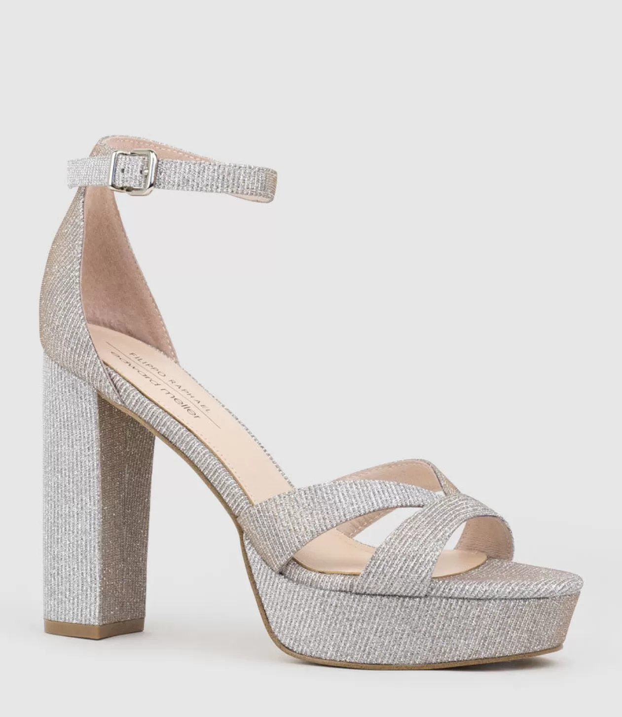 Edward Meller High Heel Sandals<Sloane110 Platform Sandal In Silver Ritz