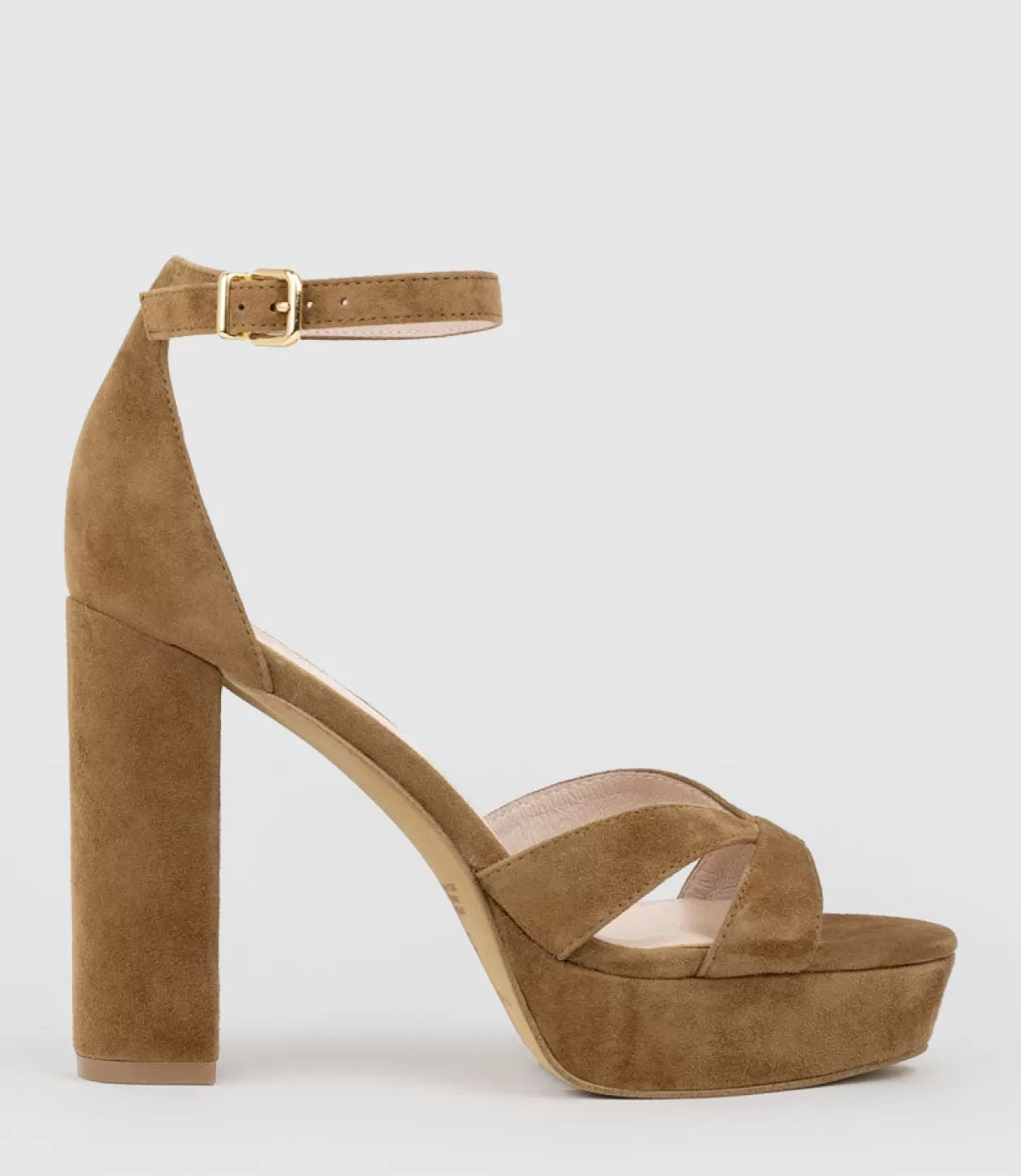 Edward Meller High Heel Sandals<Sloane110 Platform Sandal In Tawny Suede