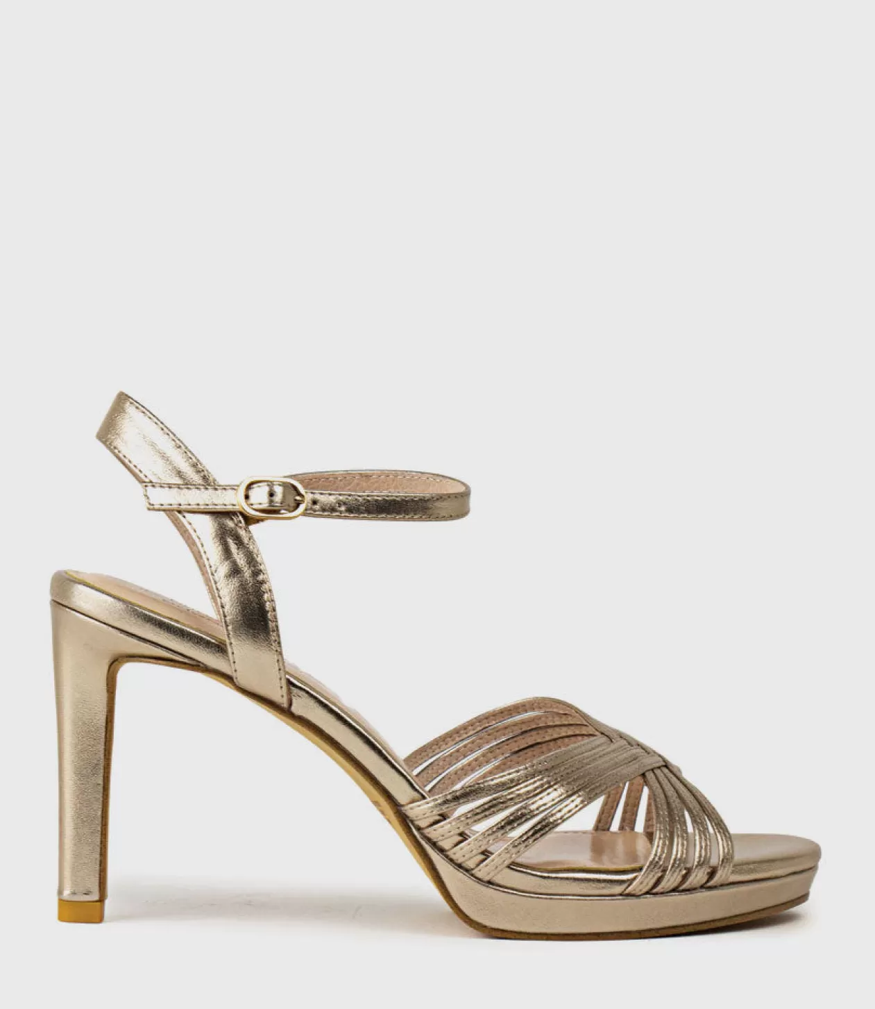 Edward Meller High Heel Sandals<Sona90 Cross Strap Platform Sandal In Rosegold