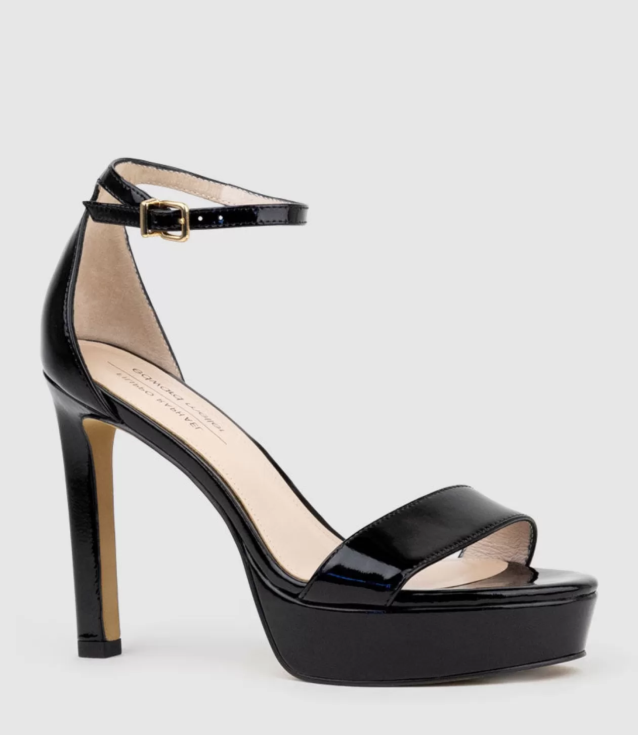 Edward Meller High Heel Sandals<Sydney110 Single Strap Platform Sandal In Black Patent