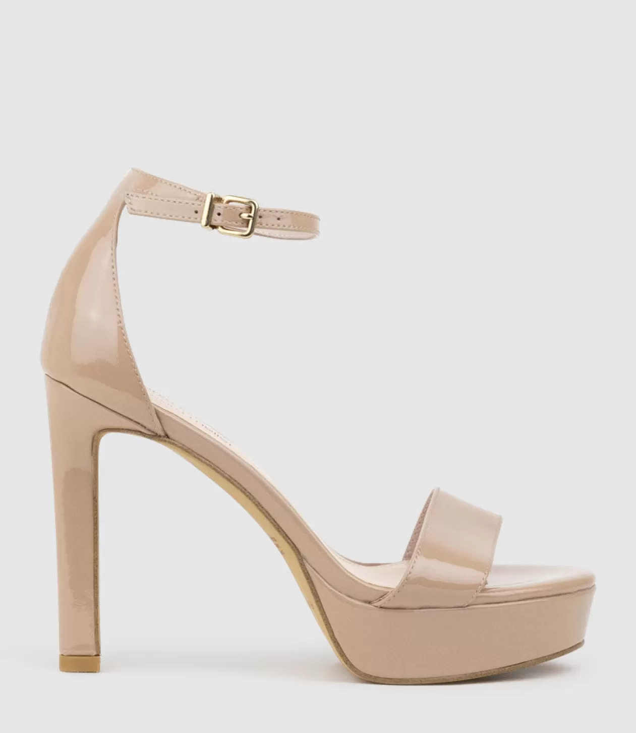 Edward Meller High Heel Sandals<Sydney110 Single Strap Platform Sandal In Nude Patent