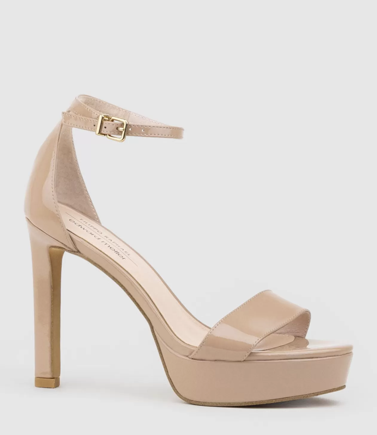 Edward Meller Platform Sandals<Sydney110 Single Strap Platform Sandal In Nude Patent