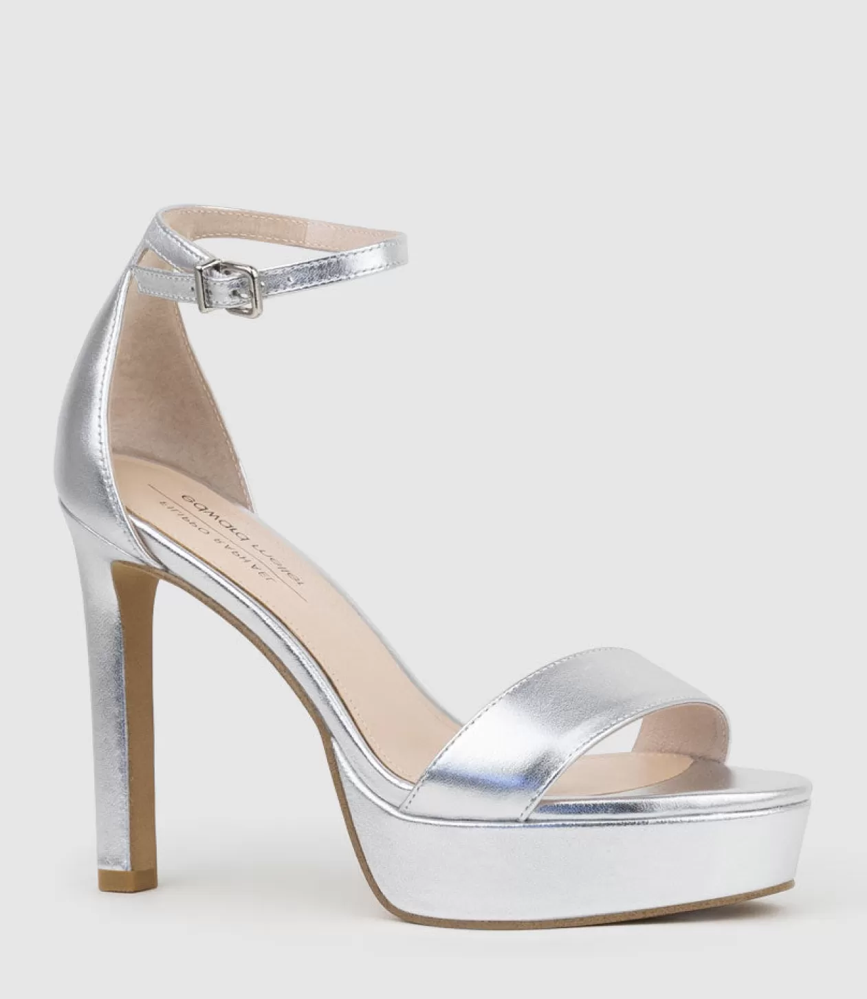 Edward Meller Platform Sandals<Sydney110 Single Strap Platform Sandal In Silver