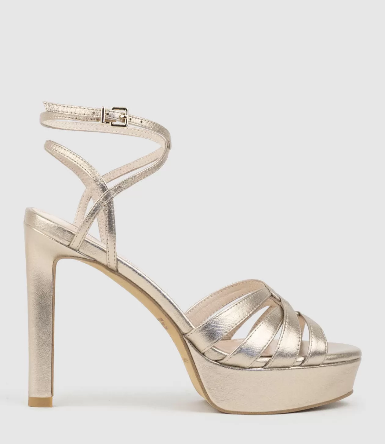 Edward Meller High Heel Sandals<Syren110 Ankle Wrap Platform Sandal In Rosegold