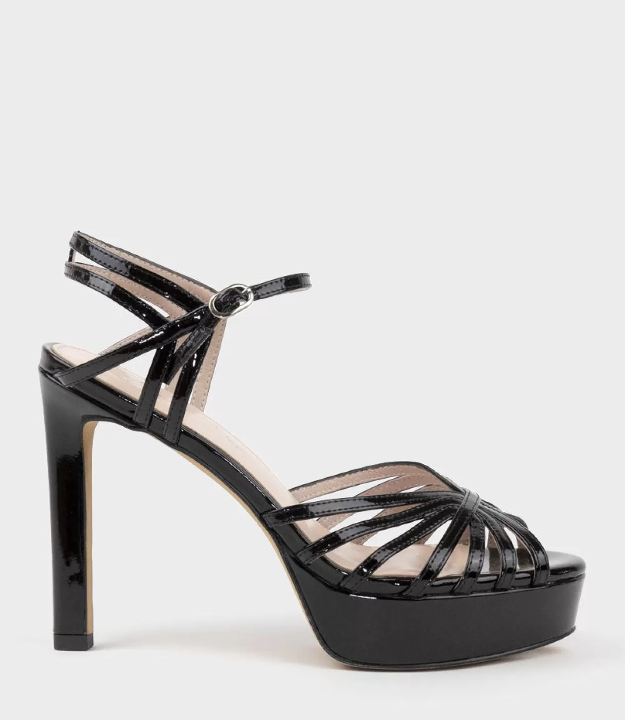 Edward Meller High Heel Sandals<Syria110 Multistrap Platform Sandal In Black Patent