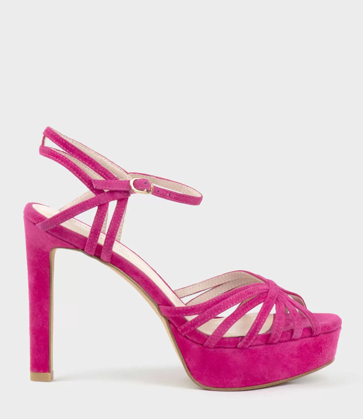 Edward Meller High Heel Sandals<Syria110 Multistrap Platform Sandal In Hot Pink Suede