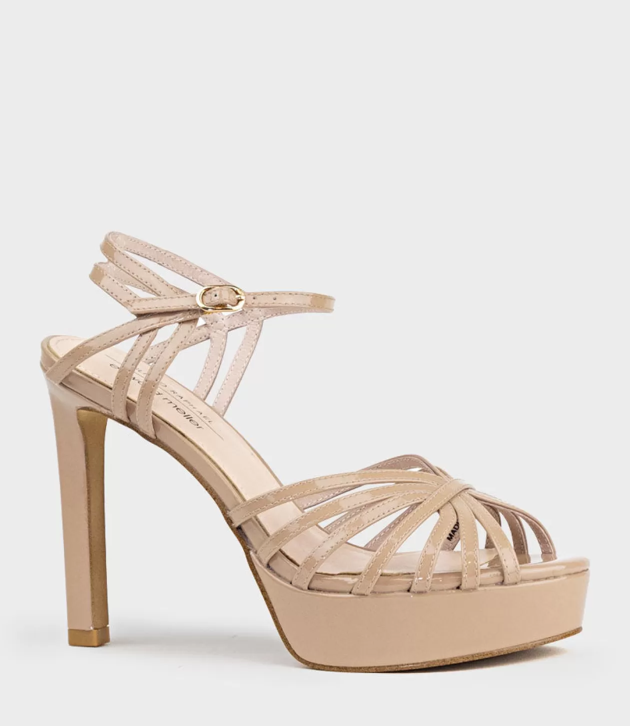 Edward Meller Platform Sandals<Syria110 Multistrap Platform Sandal In Nude Patent