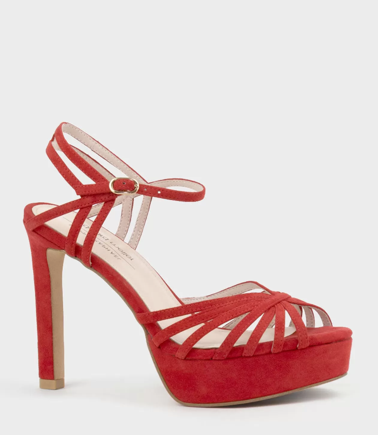 Edward Meller High Heel Sandals<Syria110 Multistrap Platform Sandal In Red Suede