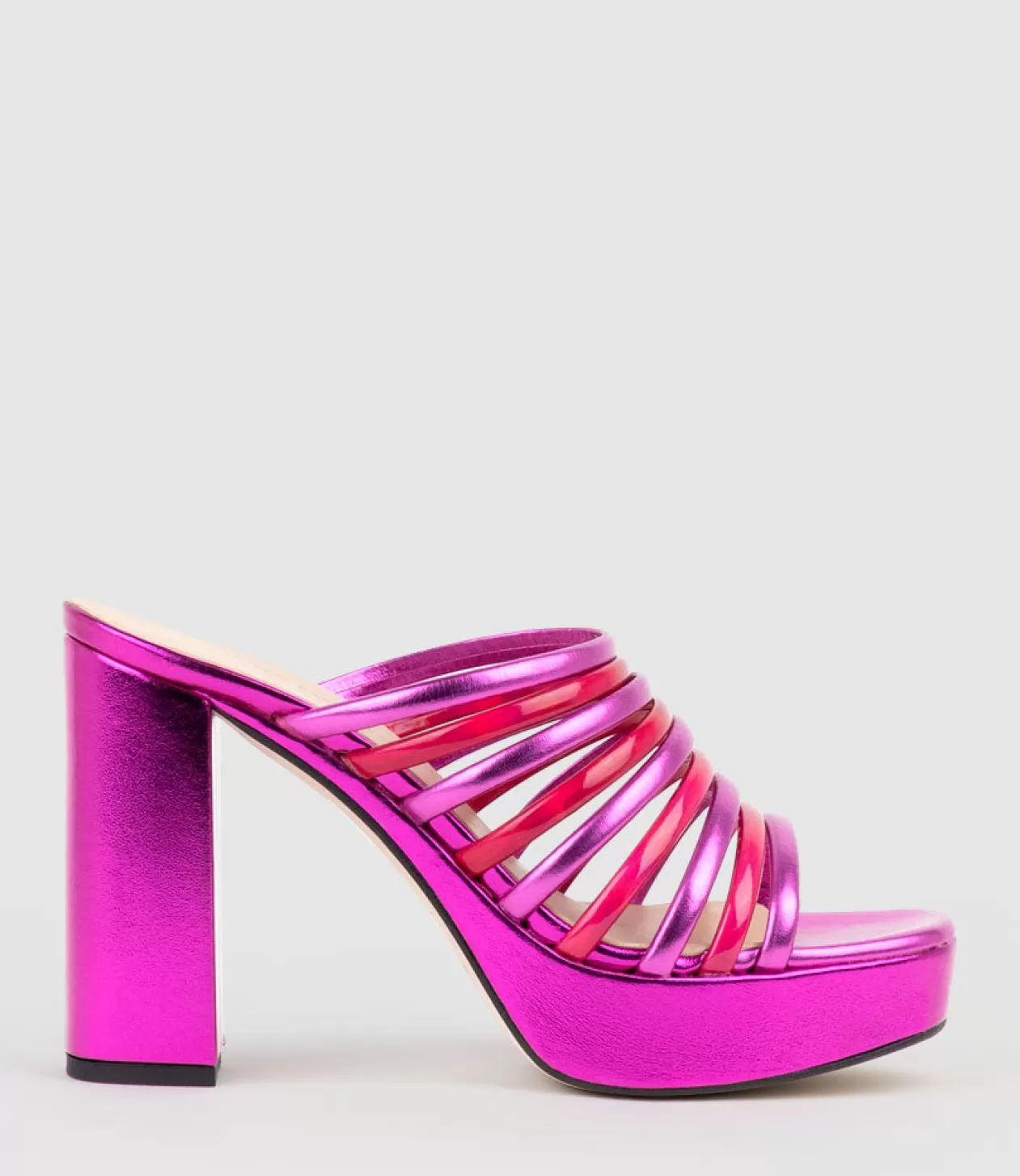 Edward Meller High Heel Sandals<Testra115 Strappy Platform Slide In Fuchsia