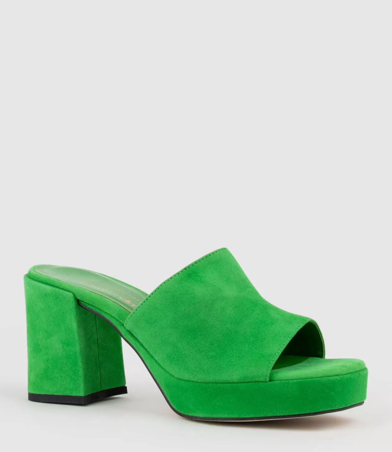 Edward Meller High Heel Sandals<Tilla90 Platform Slide In Green Suede