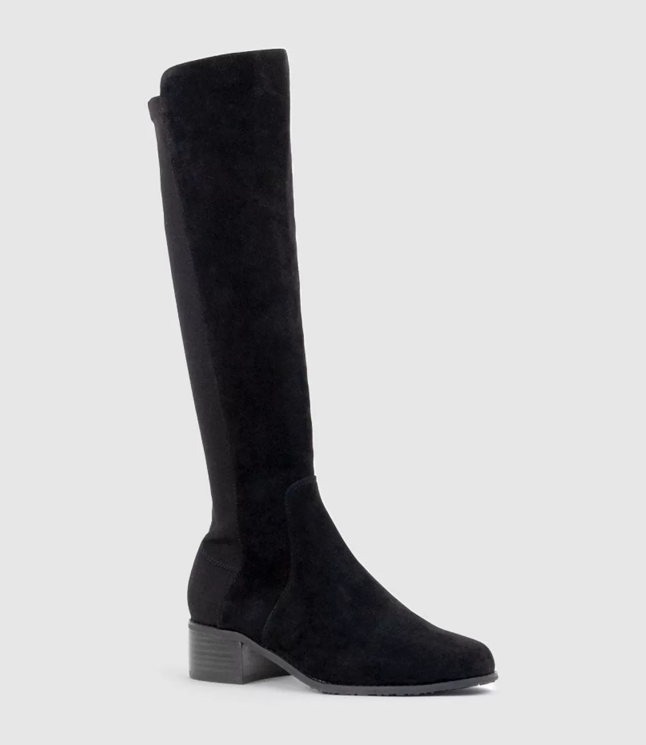 Edward Meller Long Boots<Vara40 Half And Half Knee High Boot In Black Suede