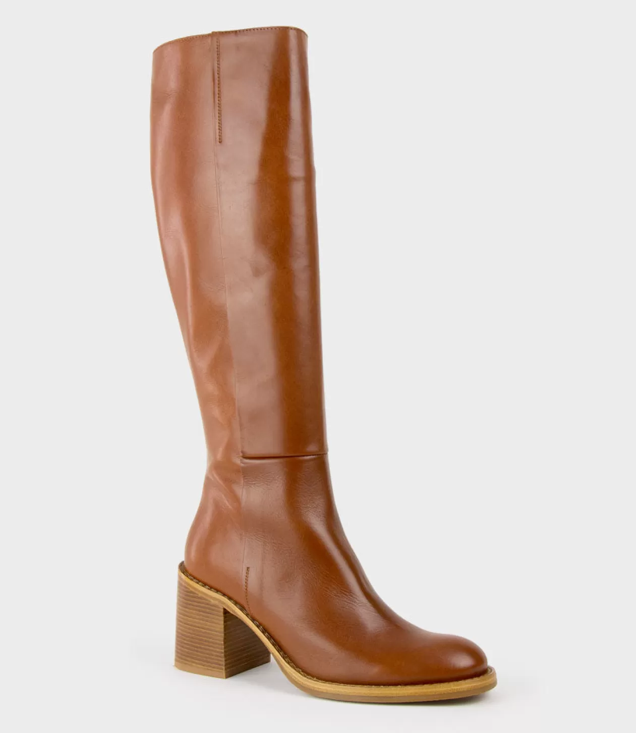 Edward Meller Long Boots<Vent Block Heel Knee High Boot In Tan