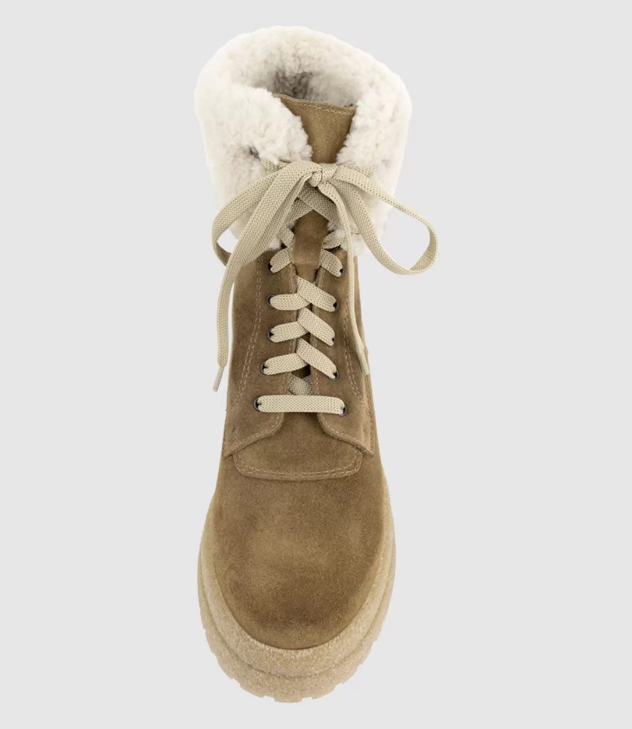 Edward Meller La Canadienne<Victor Shearling Collar Lace Up Boot In Walnut Suede