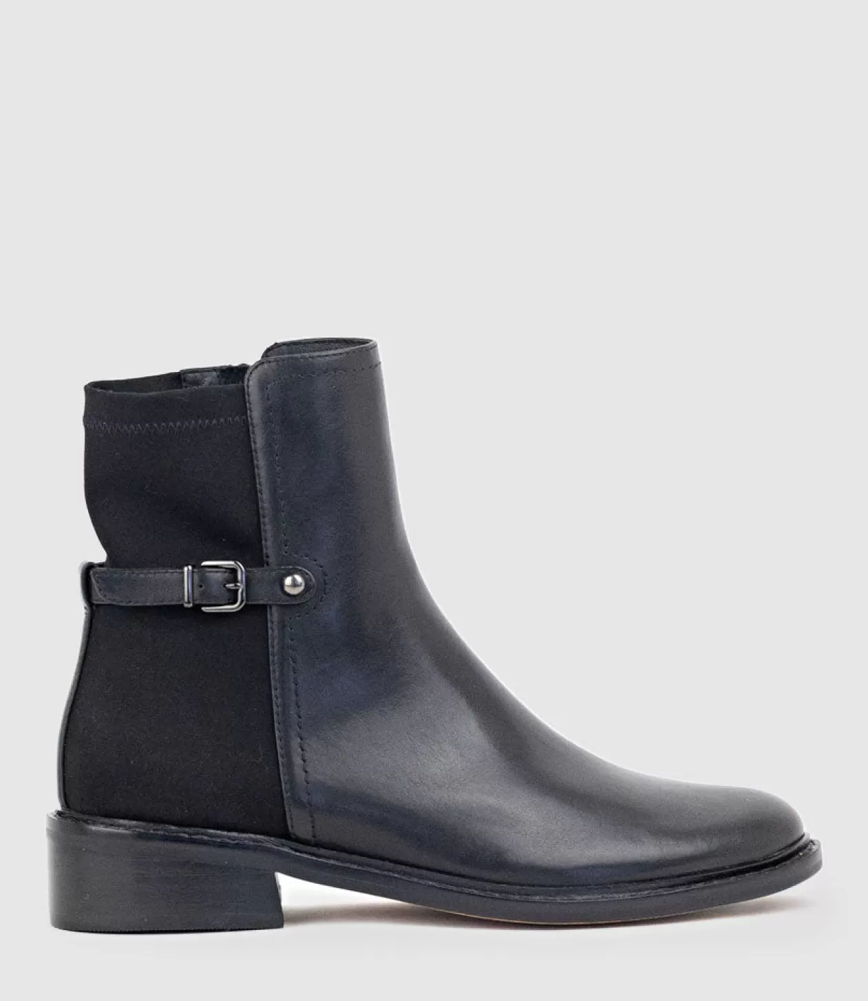 Edward Meller Ankle Boots<Warner30 Half And Half Ankle Boot In Black Waxy Calf