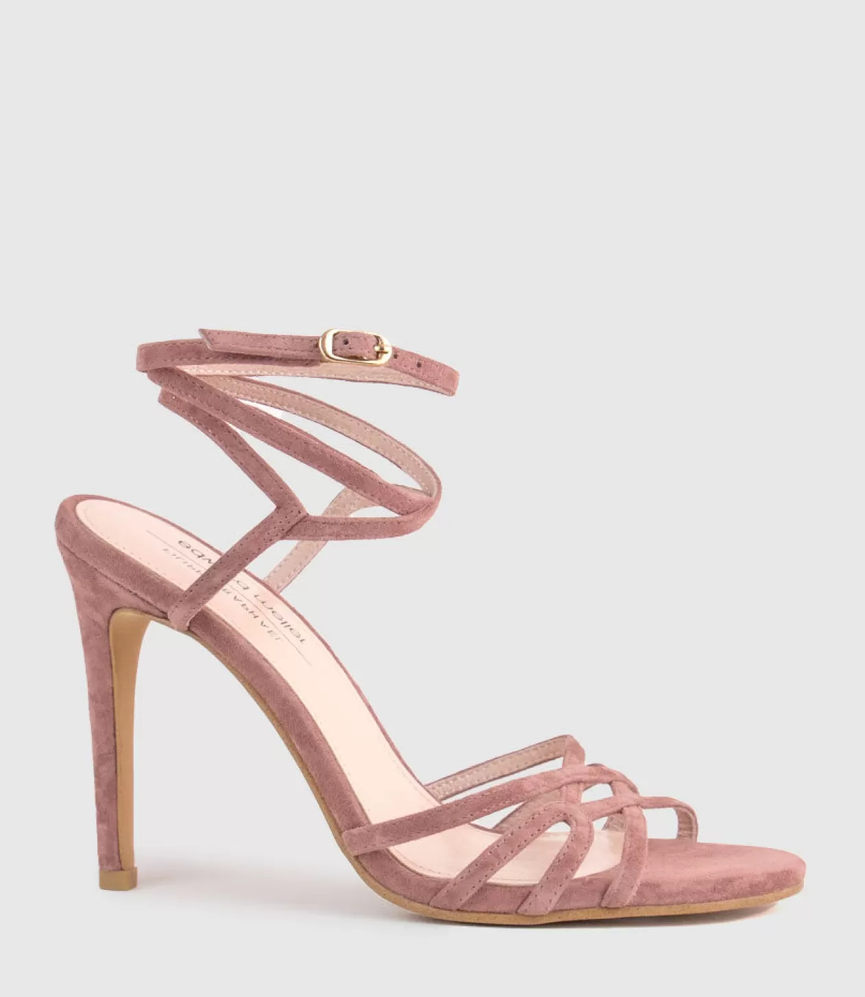 Edward Meller High Heel Sandals<Whimsy100 Multi Strap Sandal In Dusty Rose Suede