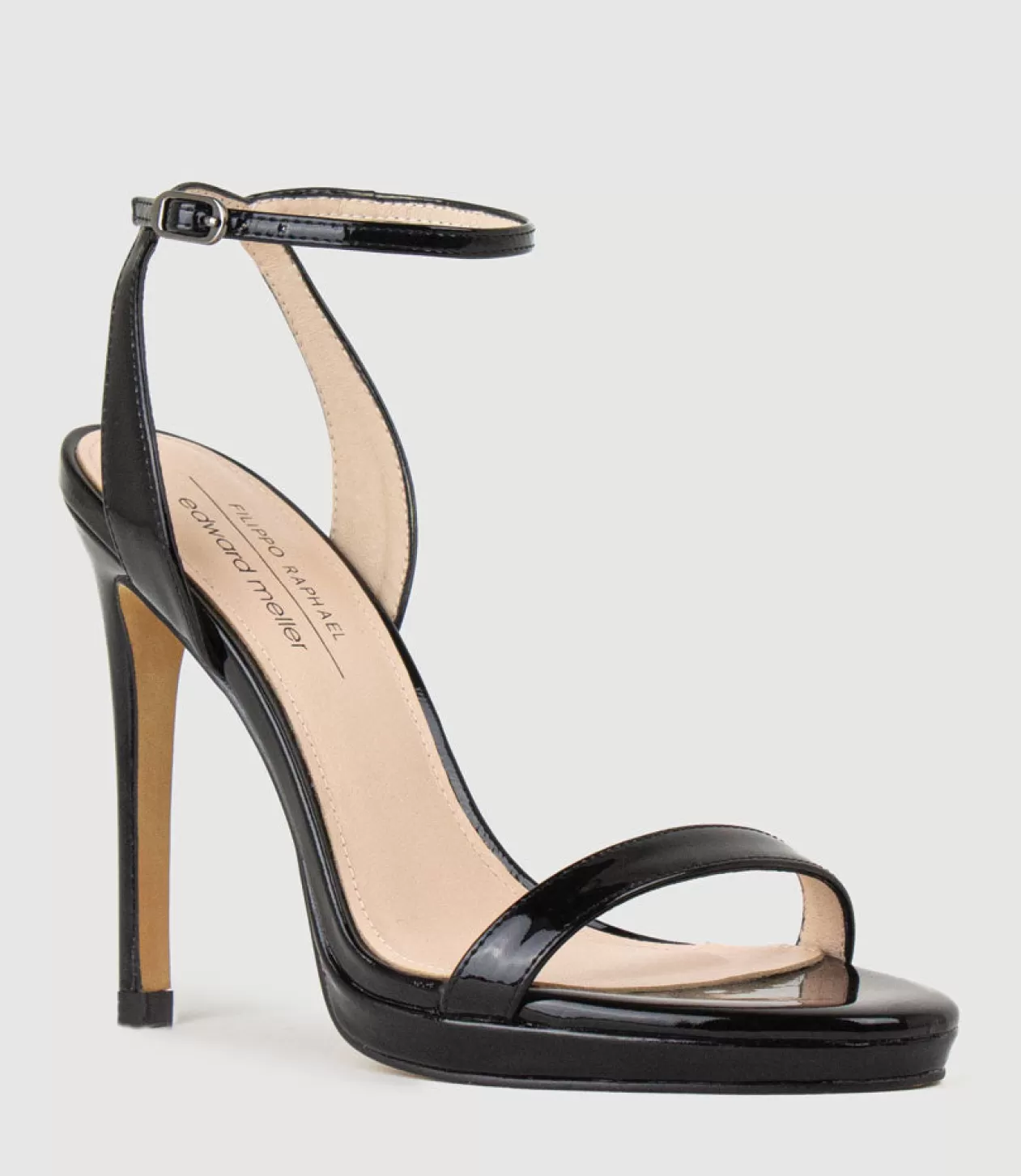 Edward Meller High Heel Sandals<Whisper110 Single Strap Platform Sandal In Black Patent