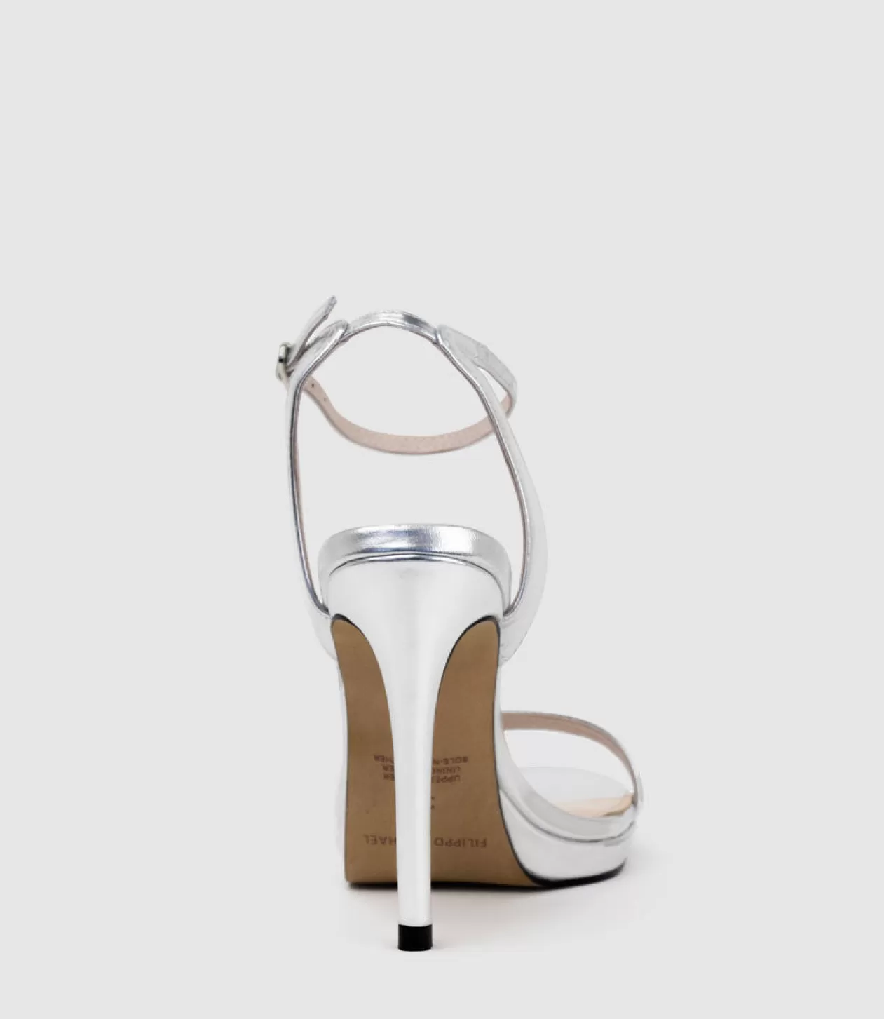 Edward Meller High Heel Sandals<Whisper110 Single Strap Platform Sandal In Silver Mirror