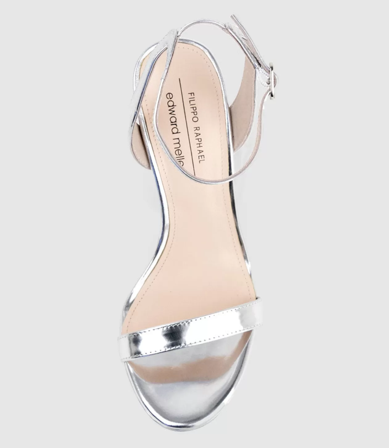 Edward Meller High Heel Sandals<Whisper110 Single Strap Platform Sandal In Silver Mirror