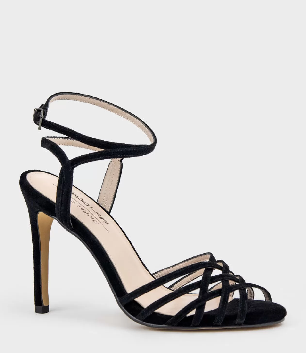 Edward Meller High Heel Sandals<Wilder100 Strappy Sandal In Black Suede