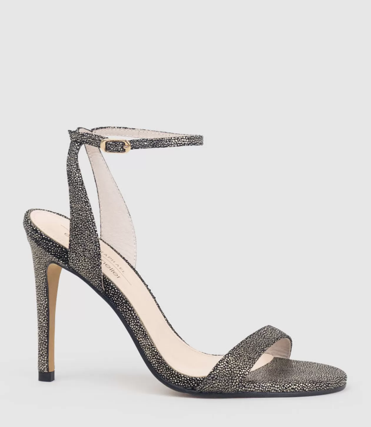 Edward Meller High Heel Sandals<Wisp100 Single Strap Sandal In Gold Speckle