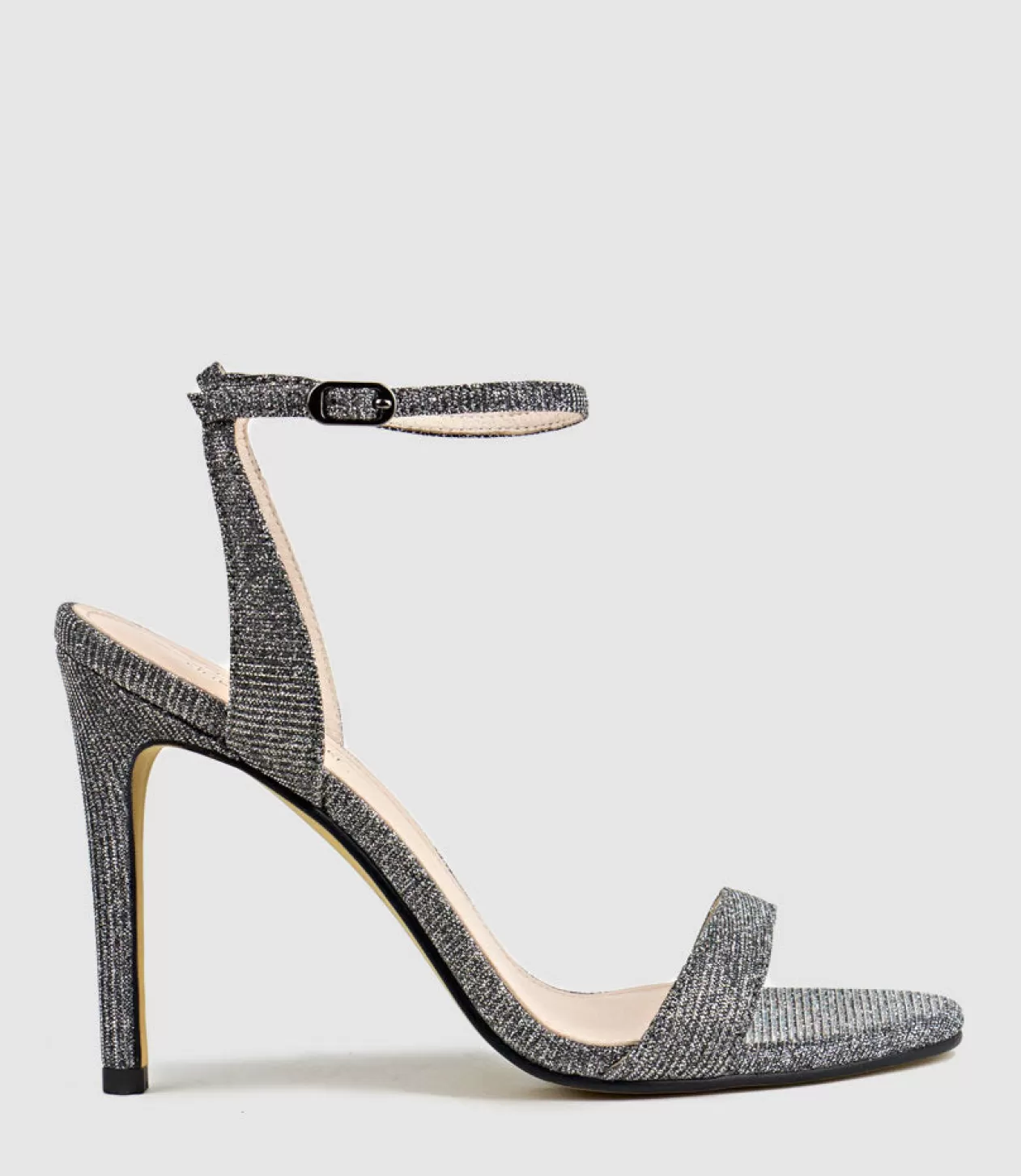 Edward Meller High Heel Sandals<Wisp100 Single Strap Sandal In Pewter Ritz