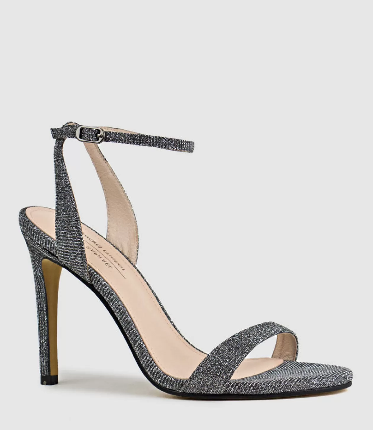 Edward Meller High Heel Sandals<Wisp100 Single Strap Sandal In Pewter Ritz