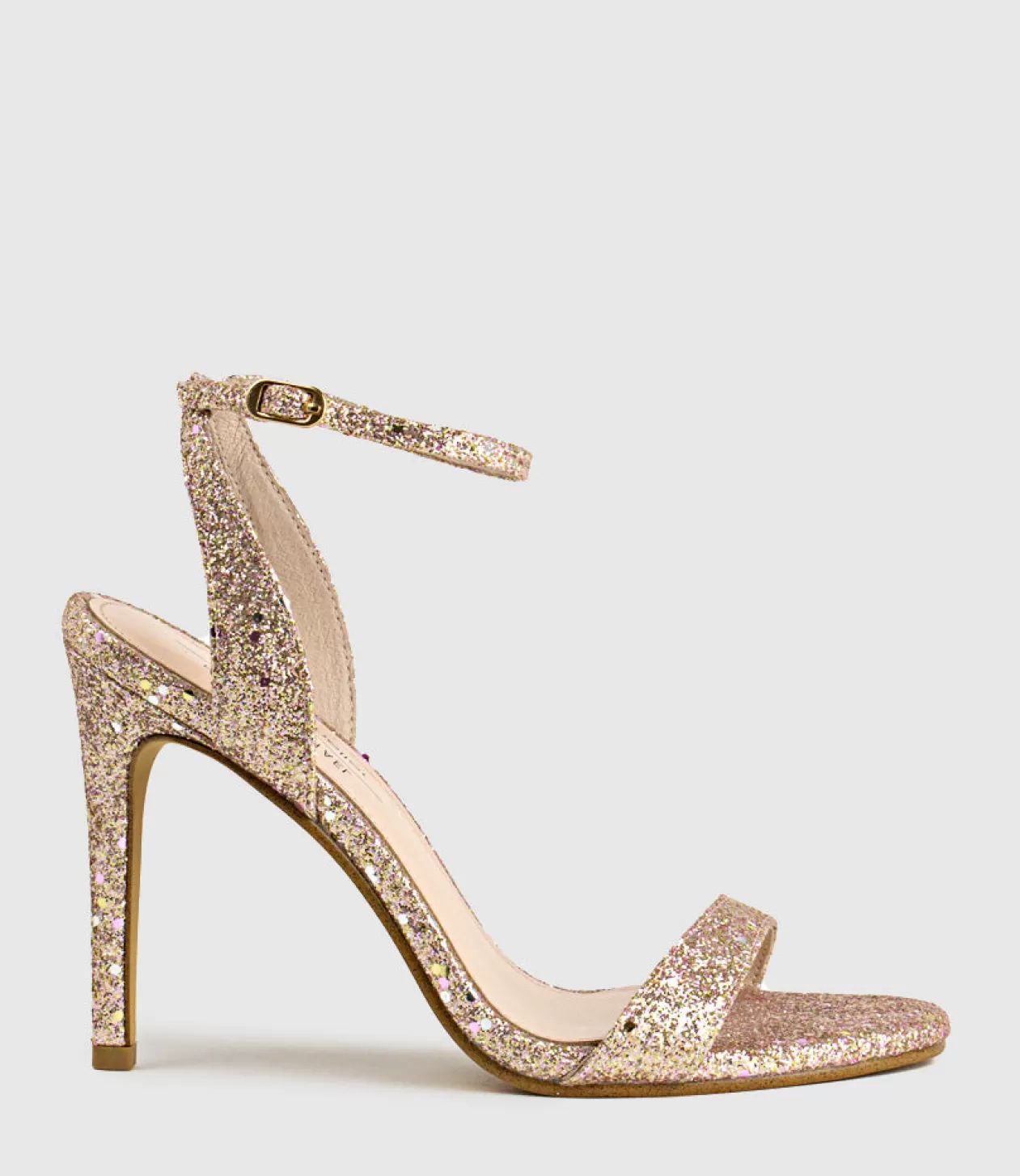 Edward Meller High Heel Sandals<Wisp100 Single Strap Sandal In Rosegold Sparkle