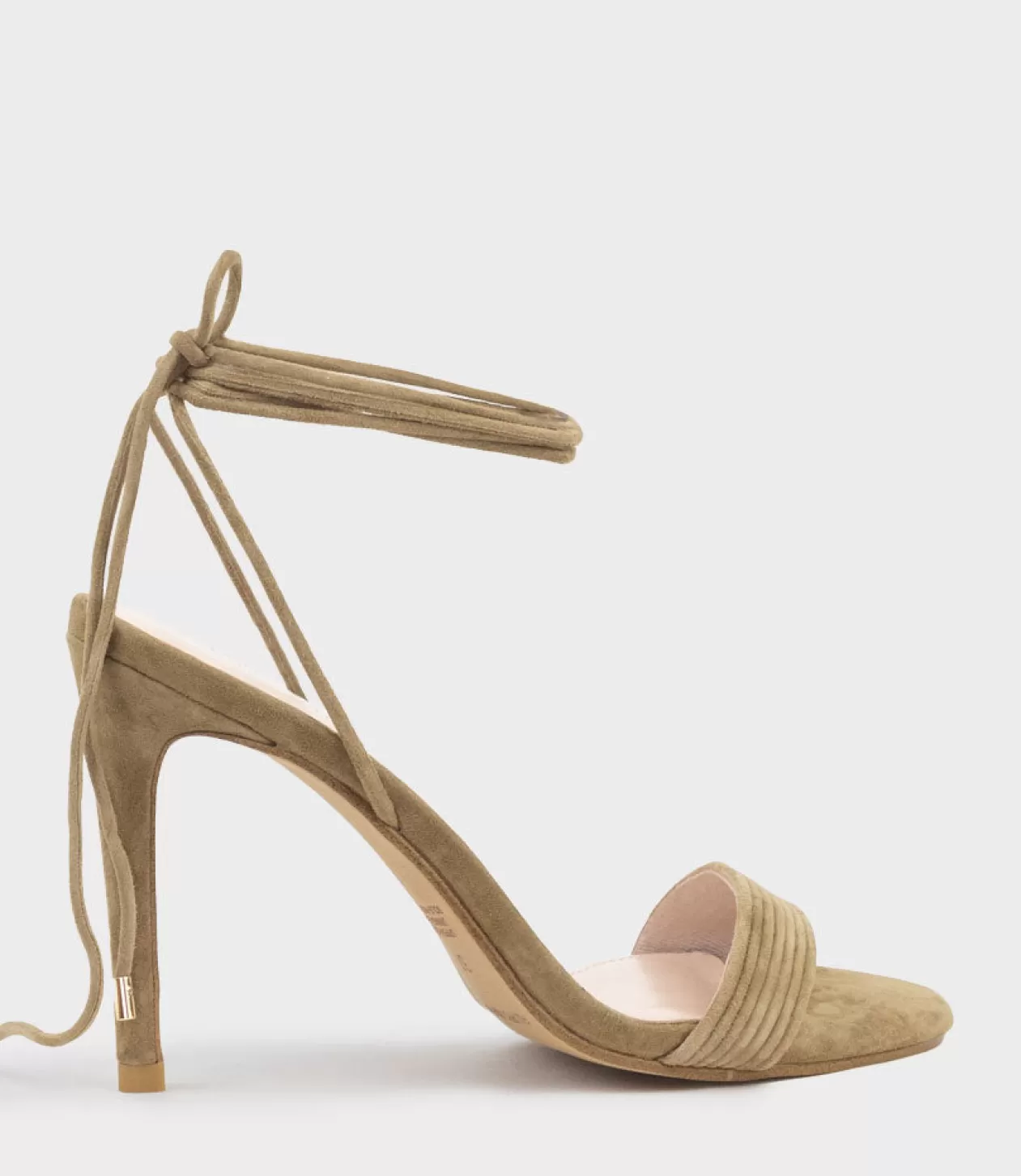 Edward Meller High Heel Sandals<Wisteria100 Ankle Tie Sandal In Camel Suede