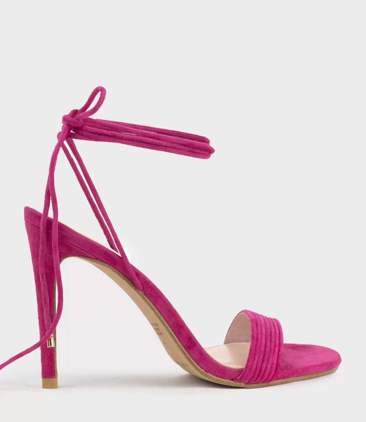 Edward Meller High Heel Sandals<Wisteria100 Ankle Tie Sandal In Hot Pink Suede